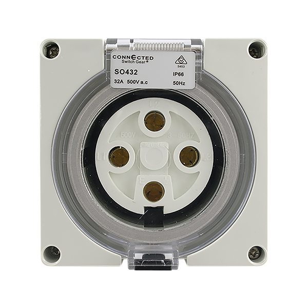 IP66 Socket Outlet 32A 500V AC 4 Pin