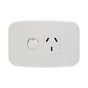Single Power Point Slim 10A 250V AC | LUNA Series | LS102V