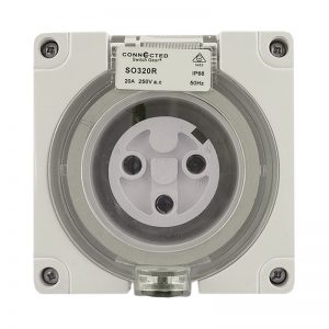 3 Pin Round Socket Outlet 20A 250V AC IP66