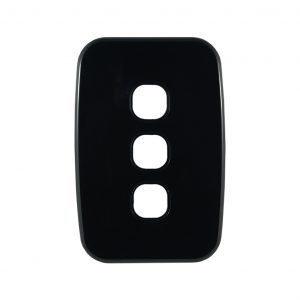 3 Gang Grid Plate BLACK | LUNA Series