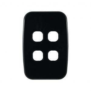 4 gang grid plate black luna series