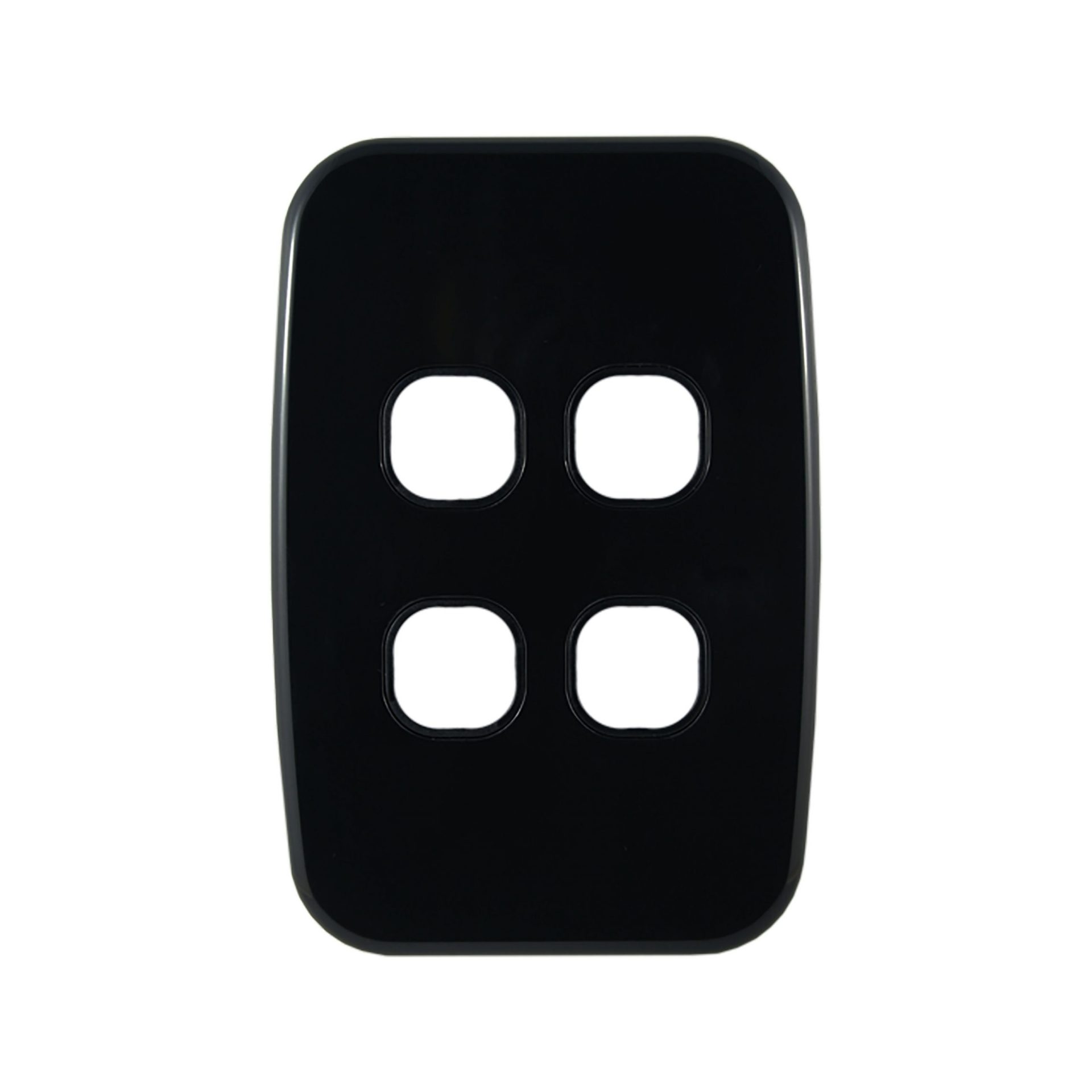 4 gang grid plate black luna series