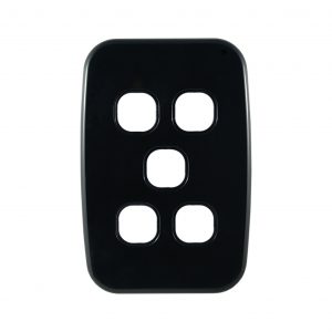 5 gang grid plate black luna series