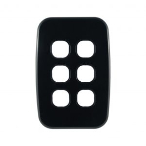 6 Gang Grid Plate BLACK | LUNA Series
