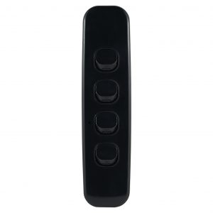 Architrave Switch 4 Gang 10A 250V AC BLACK LUNA Series