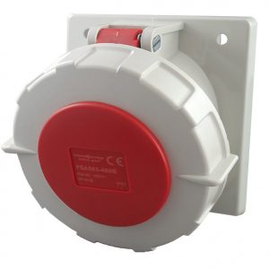 IP67 Socket Angled Panel 5 Pin 63A 400V