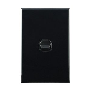 Light Switch 1 Gang BLACK 10amp 250V AC BASIX S Series