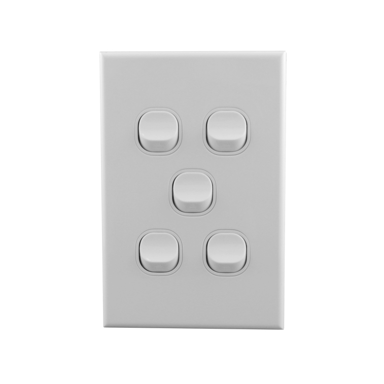 Light Switch 5 Gang 10amp 250V AC BASIX S
