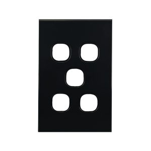 5 Gang Grid Plate BLACK | BASIX S Series