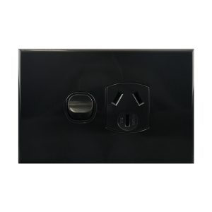 Single Power Point Black 10A 250V AC | BASIX S