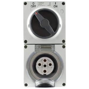Switch Socket Outlet 32A 500V AC 5 Pin IP66