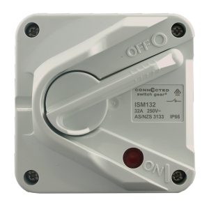 Weatherproof Isolator Switch 32A 250V AC Single Pole IP66