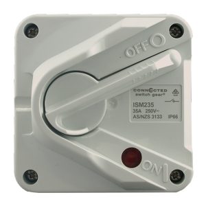 IP66 Double Pole Mini Isolator Switch 250V 35A Weatherproof
