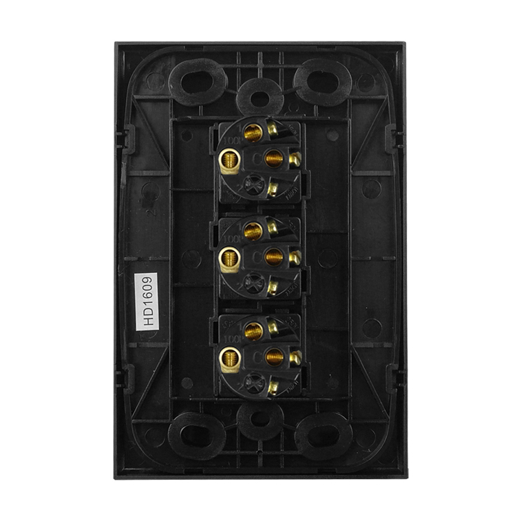Light Switch 3 Gang - VERTICAL BLACK - Image 5