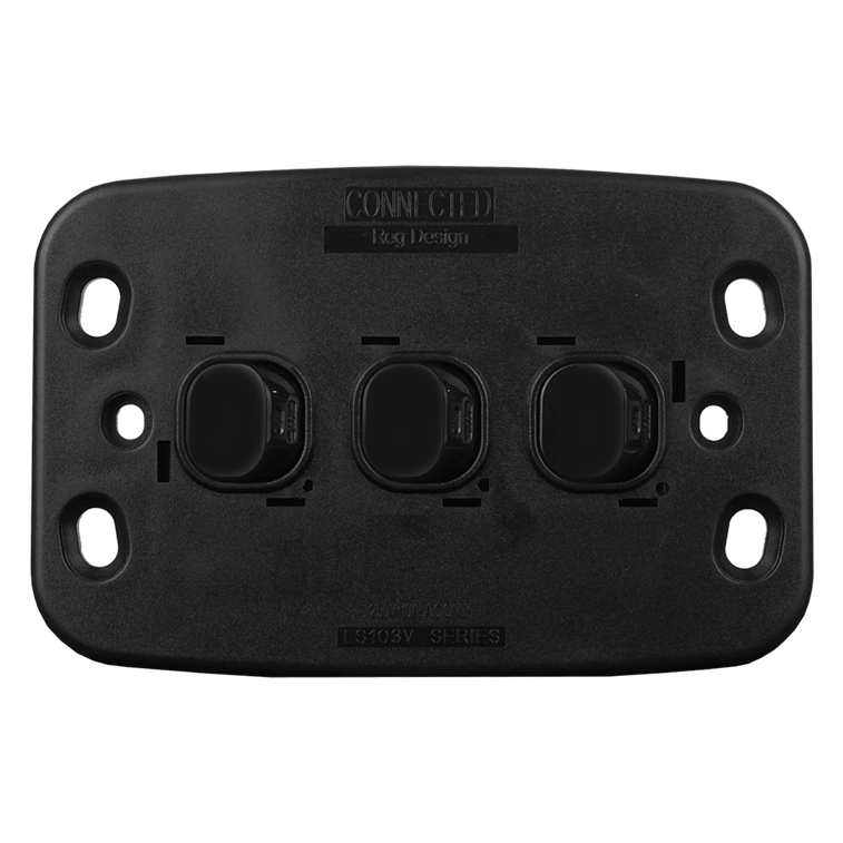 Light Switch 3 Gang - VERTICAL BLACK - Image 3