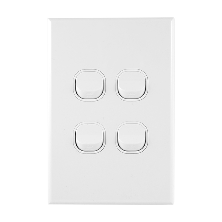 GEO Series Light Switch 4 Gang 10A 250V