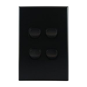 matte black light switch 4 gang