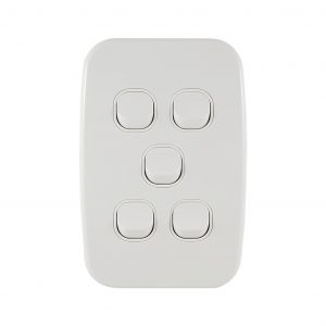 Light Switch 5 Gang Vertical 10A | LUNA Series