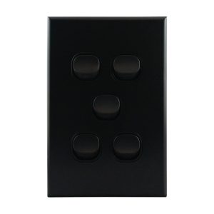 matte black light switch 5 gang