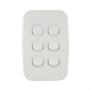 Light Switch 6 Gang Vertical 10A | LUNA Series