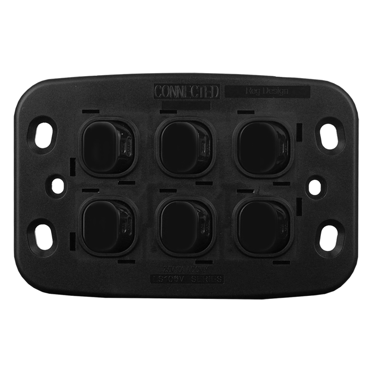 Light Switch 6 Gang - VERTICAL BLACK - Image 3