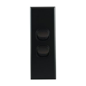 2 gang architrave switch matte black