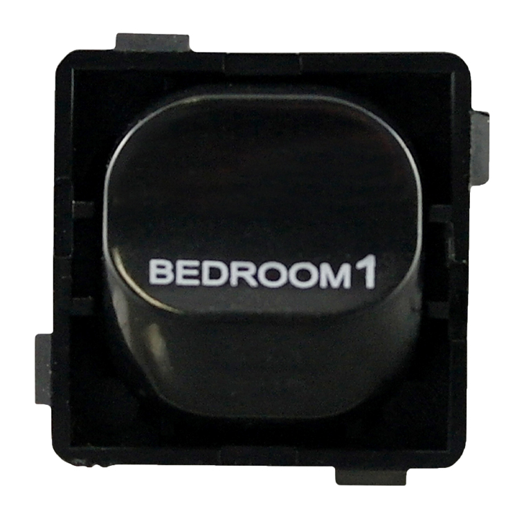 Printed Mechanism 'BEDROOM 1' 10A 1/2 Way BLACK