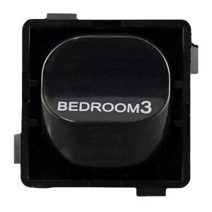 Printed Mechanism 'BEDROOM 3' 10A 1/2 Way BLACK