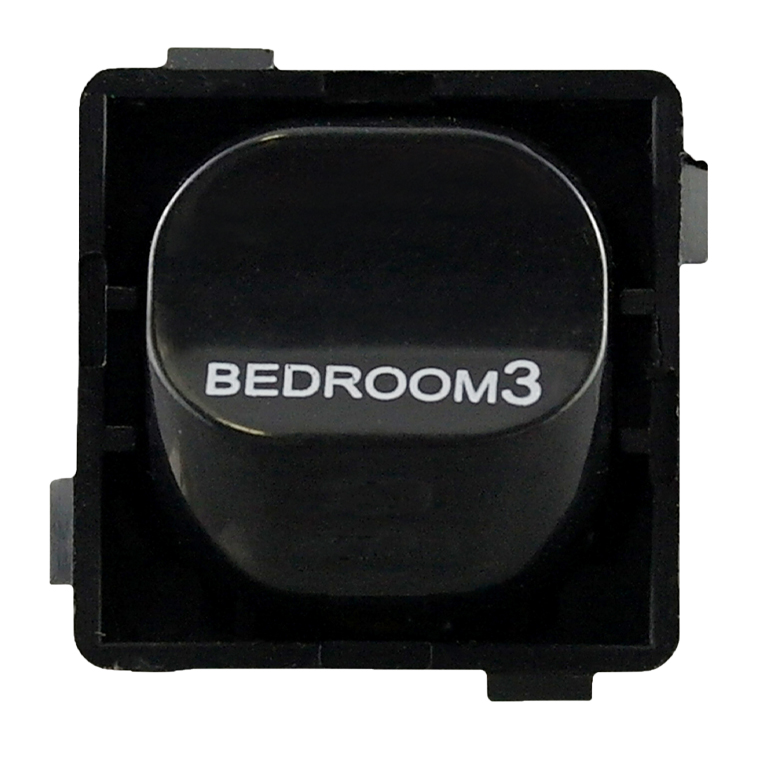 Printed Mechanism 'BEDROOM 3' 10A 1/2 Way BLACK