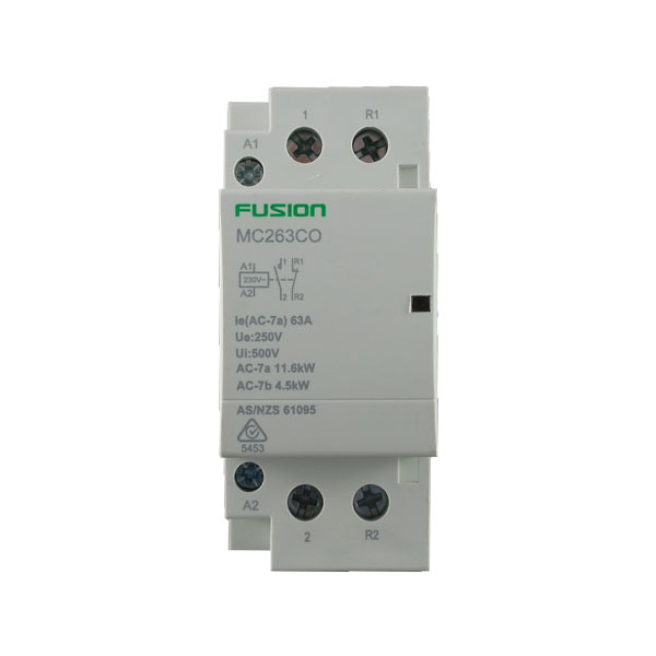modular contactor 2 pole 63amp 1no 1 nc