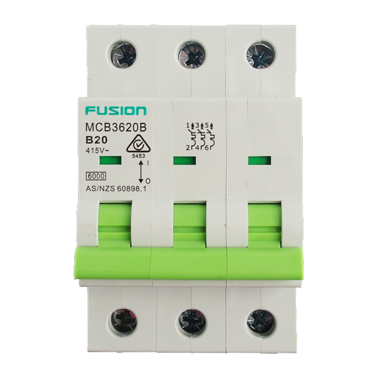 mcb 3 pole 6ka 20a b curve