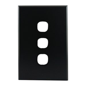 Grid Plate 3 Gang MATTE BLACK GEO Series