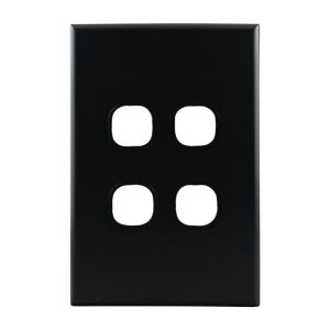 Grid Plate 4 Gang MATTE BLACK GEO Series