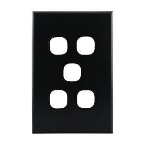 Grid Plate 5 Gang MATTE BLACK GEO Series