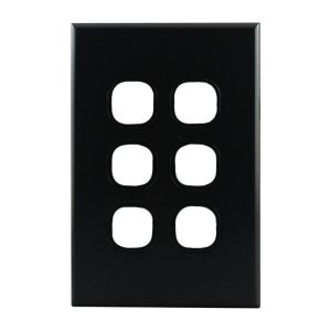 Grid Plate 6 Gang MATTE BLACK GEO Series