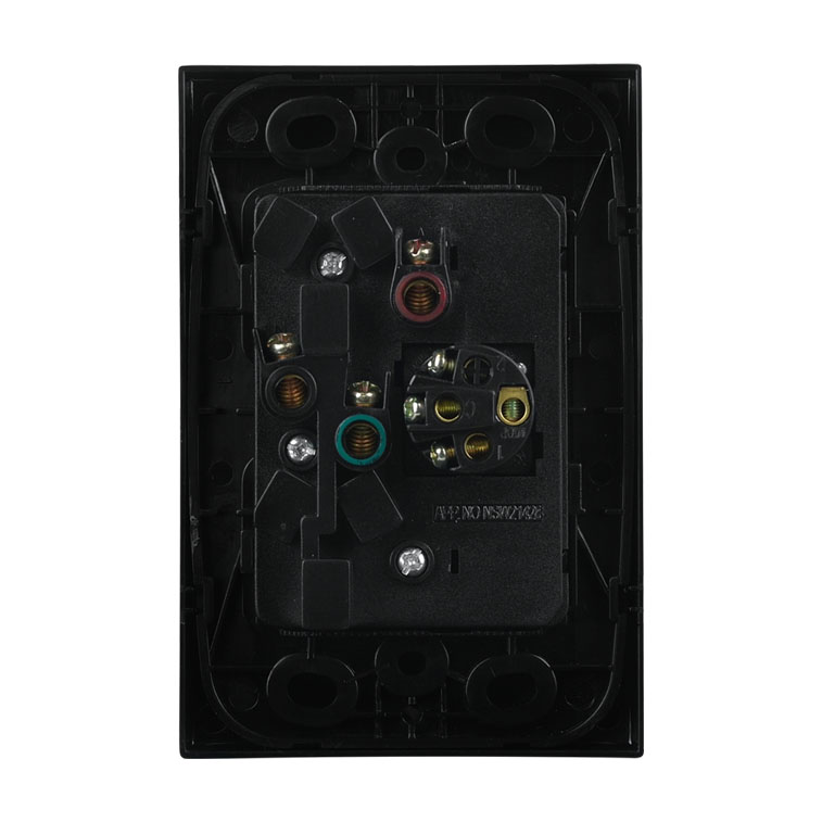 Double Power Point with Extra Switch - VERTICAL BLACK - Image 5