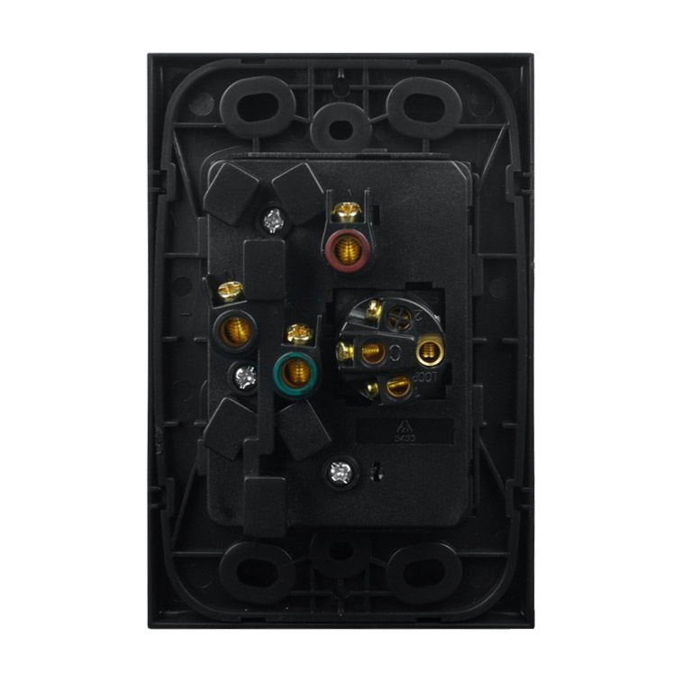 Double Power Point with Extra Switch - VERTICAL MATTE BLACK - Image 5