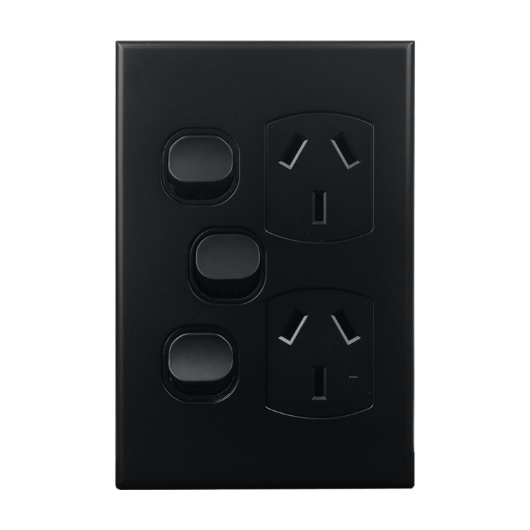 double gpo vertical extra switch matte black