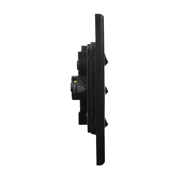 Double Power Point with Extra Switch - VERTICAL MATTE BLACK - Image 4