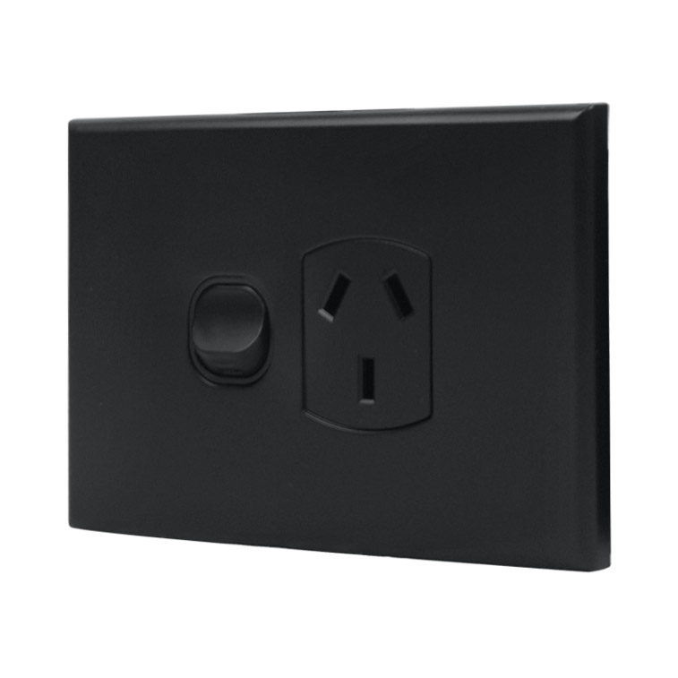 Single Power Point 10A 250V AC - MATTE BLACK - Image 2