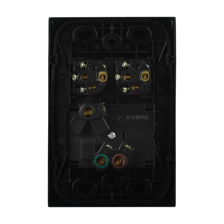 Single Power Point with 2 Extra Switches - VERTICAL BLACK - Image 5