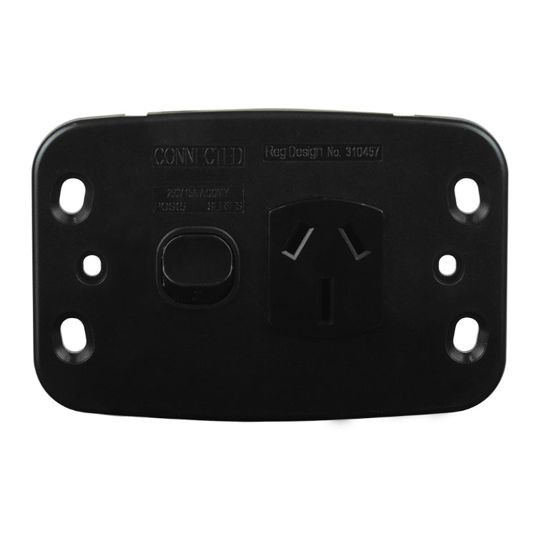 Single Power Point 15A - BLACK - Image 2