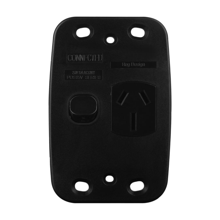 Single Power Point 15A - VERTICAL BLACK - Image 3