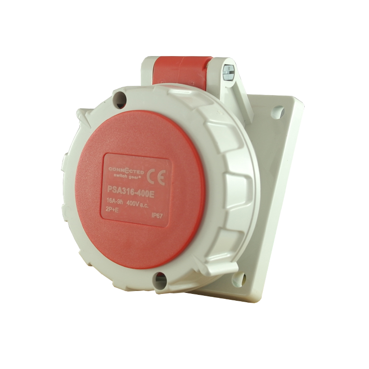 ip67 angled socket 3 pin 32a 400v
