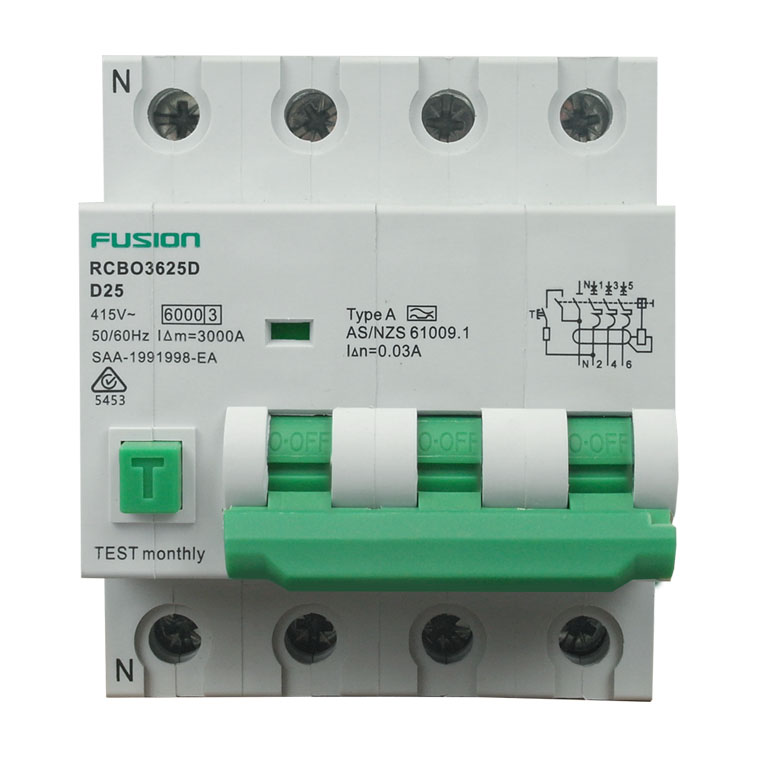 RCBO 3P+N 6kA 415V 25A D Curve - Image 2