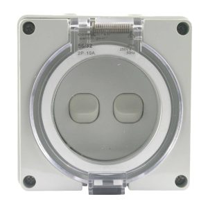 IP66 2 Gang Surface Switch 1 Pole 10A 250V AC