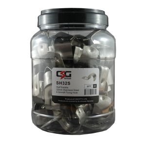 32mm Stainless Steel Half Saddles - Jar of 60