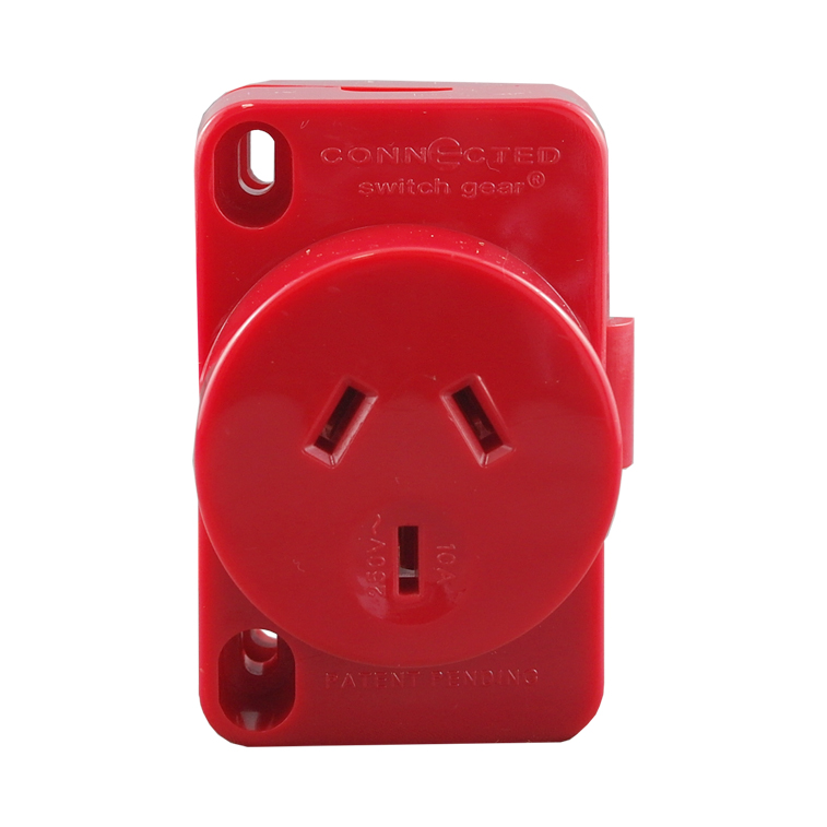 Quick Connect Plug Base RED 10A 250V