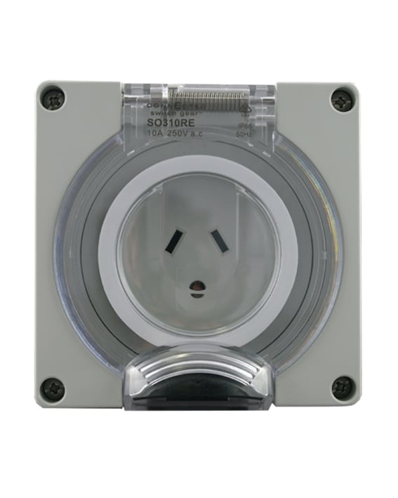 IP66 Socket Outlet 3 Pin Round Earth Pin 10A