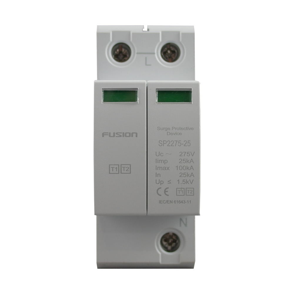Surge Protector 2P 275V 25kA Type 1 + Type 2 L-N